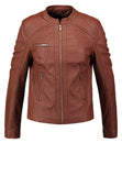 Biker / Motorcycle Jacket - Women Real Lambskin Leather Biker Jacket KW212 - Koza Leathers