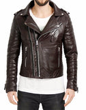 Biker Jacket - Men Real Lambskin Leather Jacket KM021 - Koza Leathers