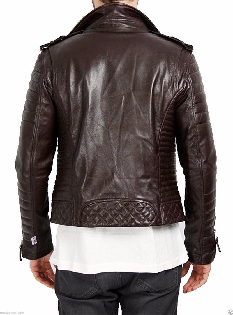 Biker Jacket - Men Real Lambskin Leather Jacket KM021 - Koza Leathers