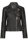 Biker / Motorcycle Jacket - Women Real Lambskin Leather Biker Jacket KW213 - Koza Leathers