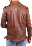 Biker Jacket - Men Real Lambskin Motorcycle Leather Biker Jacket KM405 - Koza Leathers
