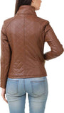Biker / Motorcycle Jacket - Women Real Lambskin Leather Biker Jacket KW398 - Koza Leathers