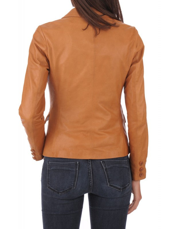 Koza Leathers Women's Real Lambskin Leather Blazer BW086