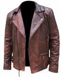Koza Leathers Men's Genuine Lambskin Leather Vintage Motorcycle Jacket VJ004
