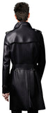 KL Koza Leathers Men's Leather Trench Coat Genuine Lambskin Trench Jacket TR01
