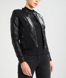 Biker / Motorcycle Jacket - Women Real Lambskin Leather Biker Jacket KW187 - Koza Leathers