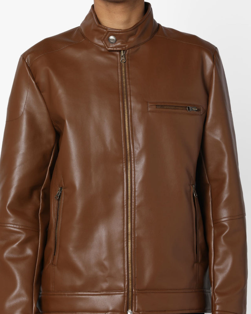 Biker Jacket - Men Real Lambskin Motorcycle Leather Biker Jacket KM599 - Koza Leathers