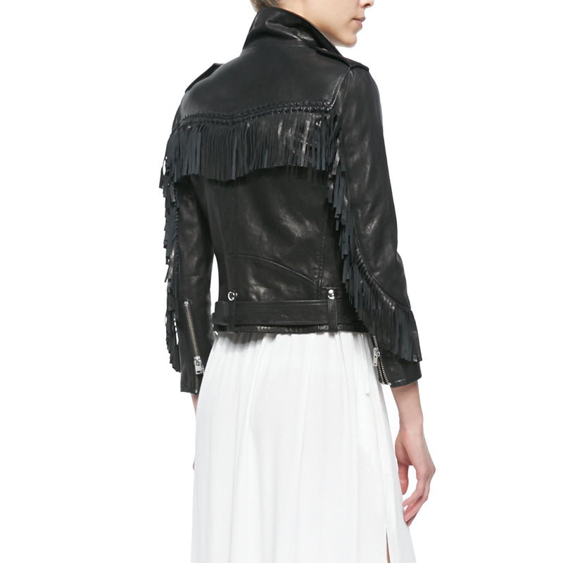 Biker / Motorcycle Jacket - Women Real Lambskin Leather Biker Jacket KW444 - Koza Leathers