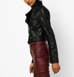 Biker / Motorcycle Jacket - Women Real Lambskin Leather Biker Jacket KW555 - Koza Leathers
