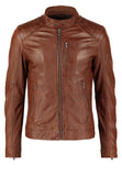 Biker Jacket - Men Real Lambskin Motorcycle Leather Biker Jacket KM230 - Koza Leathers