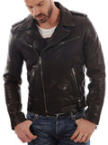 Biker Jacket - Men Real Lambskin Leather Jacket KM004 - Koza Leathers