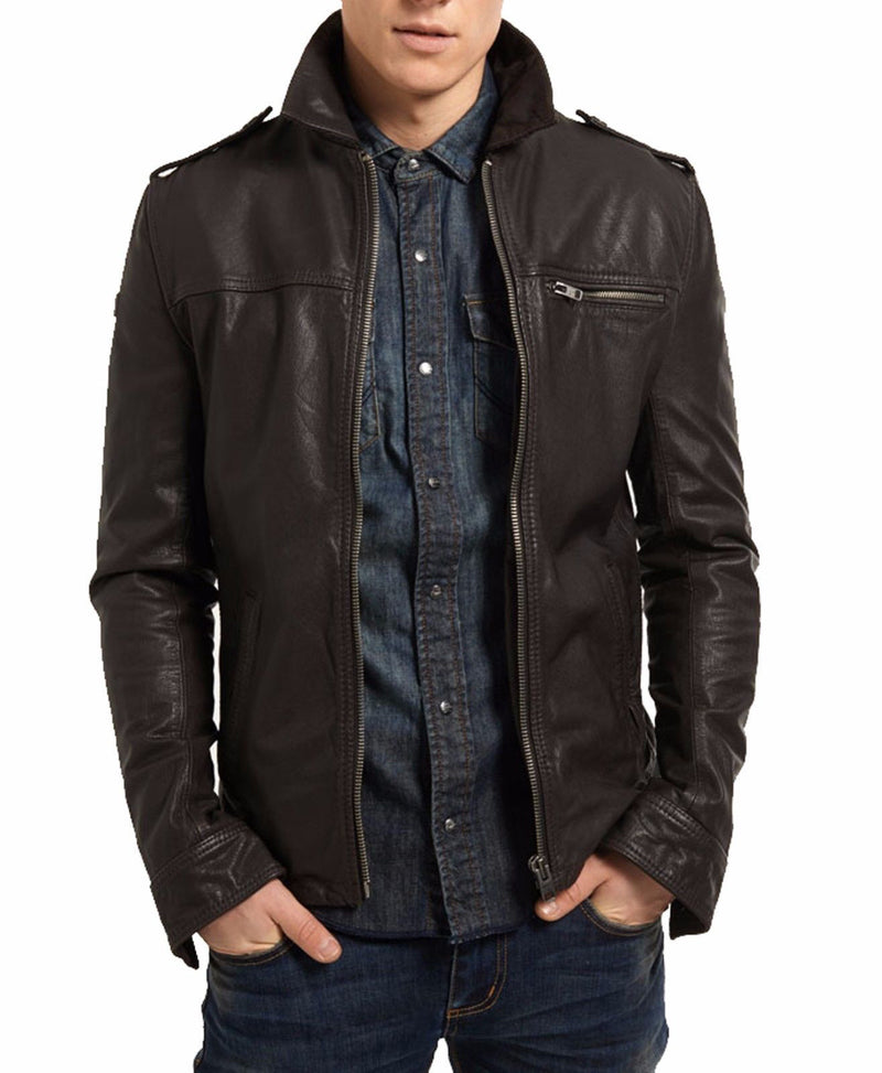 Biker Jacket - Men Real Lambskin Leather Jacket KM022 - Koza Leathers