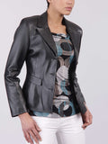 Koza Leathers Women's Real Lambskin Leather Blazer BW058