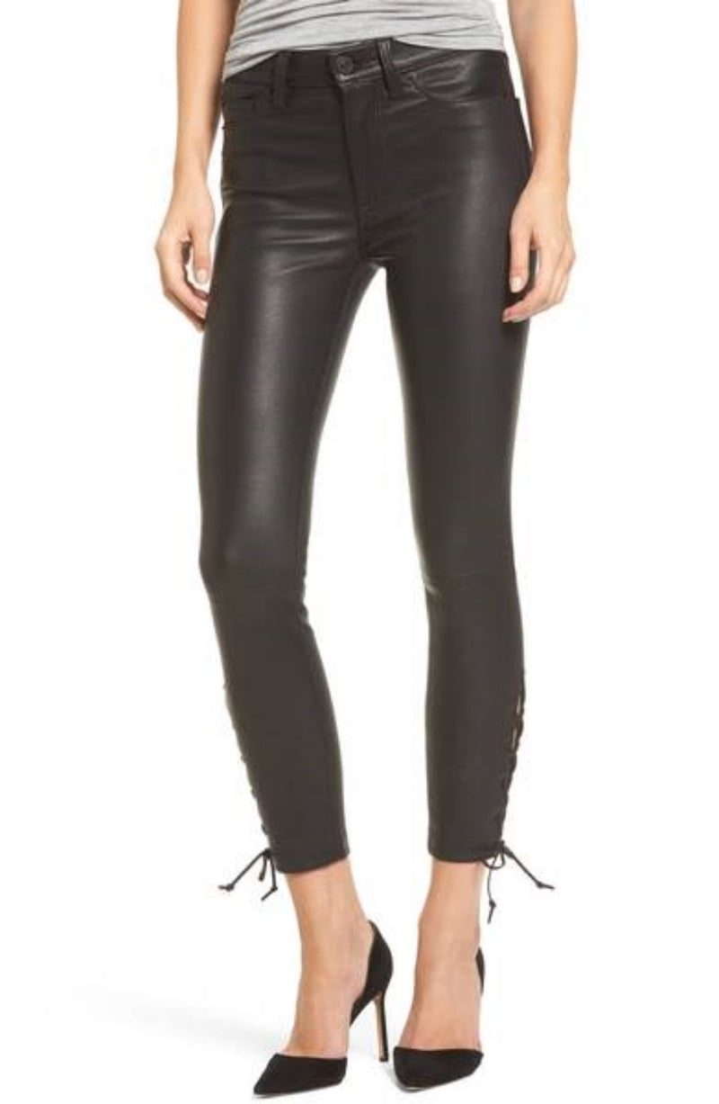 Koza Leathers Women's Real Lambskin Leather Capri Pant WP025