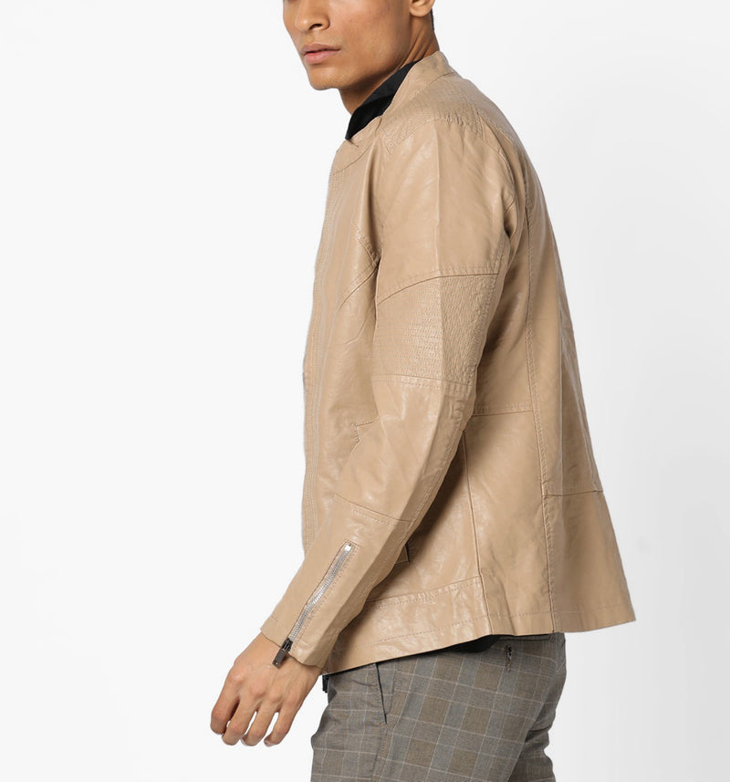 Biker Jacket - Men Real Lambskin Motorcycle Leather Biker Jacket KM627 - Koza Leathers