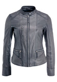 Biker / Motorcycle Jacket - Women Real Lambskin Leather Biker Jacket KW214 - Koza Leathers