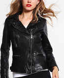 Biker / Motorcycle Jacket - Women Real Lambskin Leather Biker Jacket KW215 - Koza Leathers