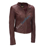 Biker / Motorcycle Jacket - Women Real Lambskin Leather Biker Jacket KW176 - Koza Leathers