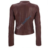 Biker / Motorcycle Jacket - Women Real Lambskin Leather Biker Jacket KW176 - Koza Leathers