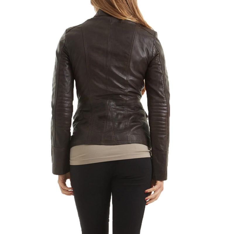 Biker / Motorcycle Jacket - Women Real Lambskin Leather Biker Jacket KW464 - Koza Leathers