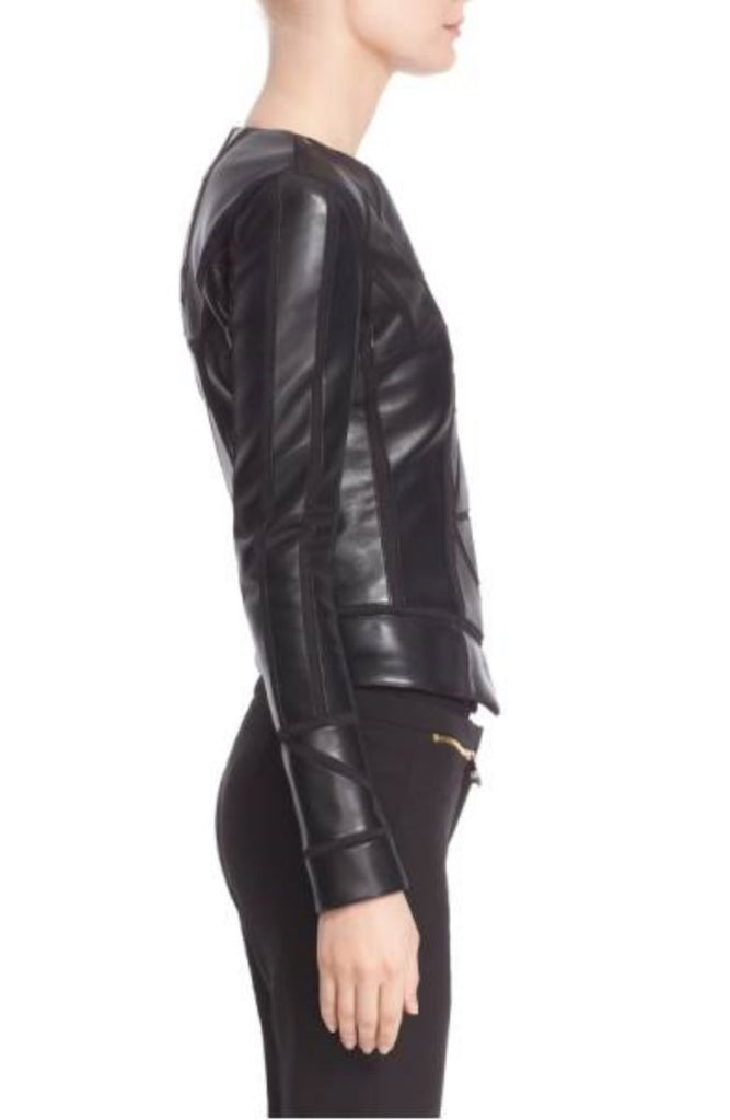 Biker / Motorcycle Jacket - Women Real Lambskin Leather Biker Jacket KW307 - Koza Leathers