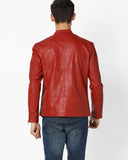 Biker Jacket - Men Real Lambskin Motorcycle Leather Biker Jacket KM628 - Koza Leathers