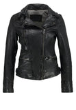 Biker / Motorcycle Jacket - Women Real Lambskin Leather Biker Jacket KW215 - Koza Leathers