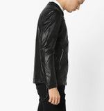 Biker Jacket - Men Real Lambskin Motorcycle Leather Biker Jacket KM630 - Koza Leathers
