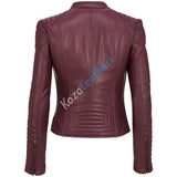 Biker / Motorcycle Jacket - Women Real Lambskin Leather Biker Jacket KW120 - Koza Leathers