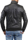 Biker Jacket - Men Real Lambskin Motorcycle Leather Biker Jacket KM408 - Koza Leathers