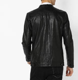 Biker Jacket - Men Real Lambskin Motorcycle Leather Biker Jacket KM630 - Koza Leathers