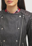 Biker / Motorcycle Jacket - Women Real Lambskin Leather Biker Jacket KW042 - Koza Leathers