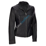 Biker / Motorcycle Jacket - Women Real Lambskin Leather Biker Jacket KW121 - Koza Leathers