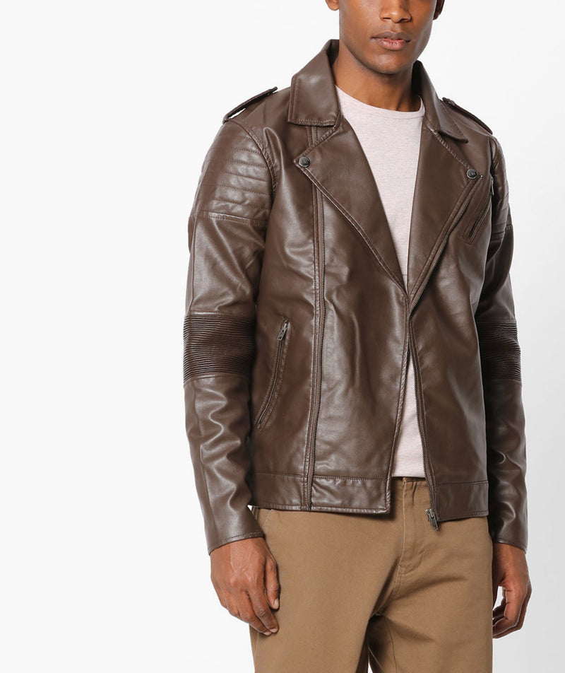 Biker Jacket - Men Real Lambskin Motorcycle Leather Biker Jacket KM631 - Koza Leathers