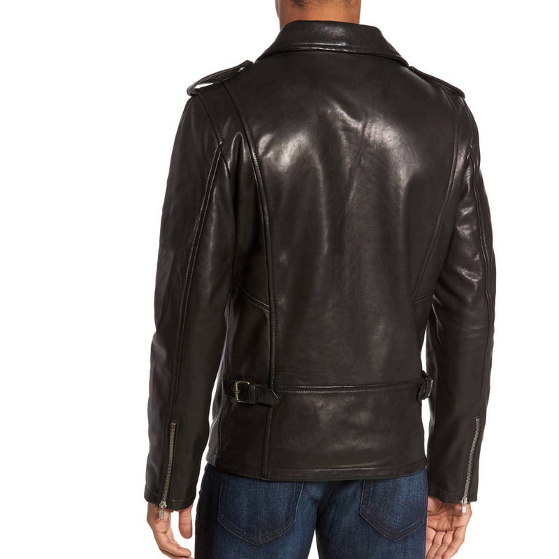 Biker Jacket - Men Real Lambskin Motorcycle Leather Biker Jacket KM333 - Koza Leathers