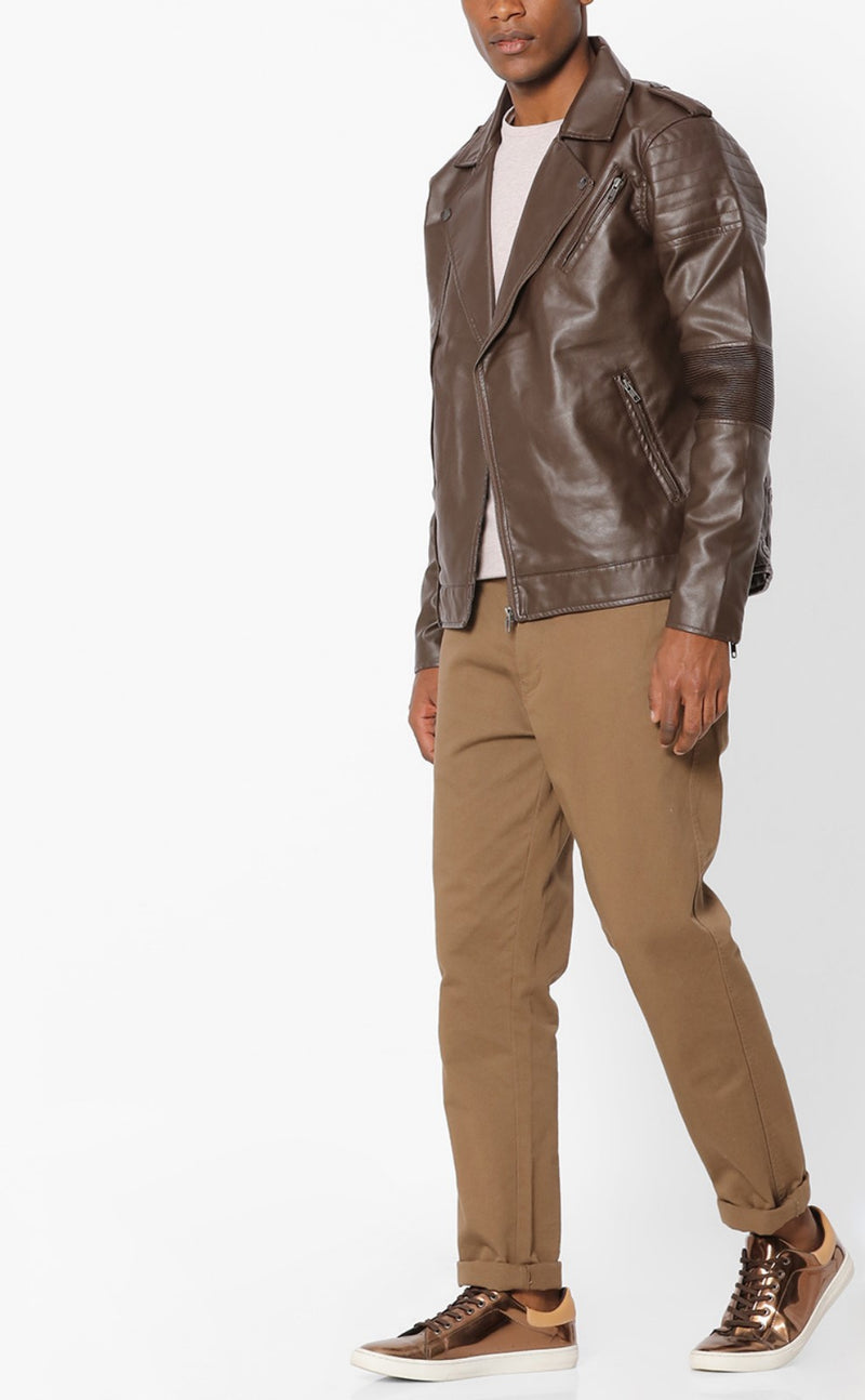 Biker Jacket - Men Real Lambskin Motorcycle Leather Biker Jacket KM631 - Koza Leathers