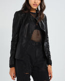 Biker / Motorcycle Jacket - Women Real Lambskin Leather Biker Jacket KW217 - Koza Leathers
