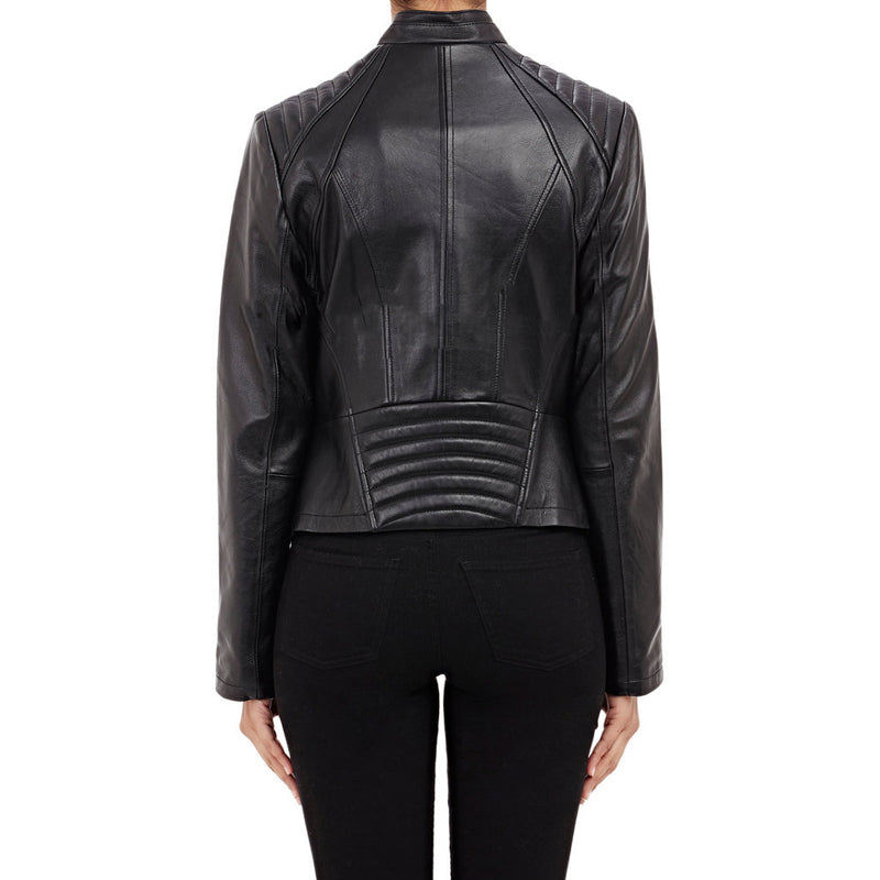 Biker / Motorcycle Jacket - Women Real Lambskin Leather Biker Jacket KW466 - Koza Leathers