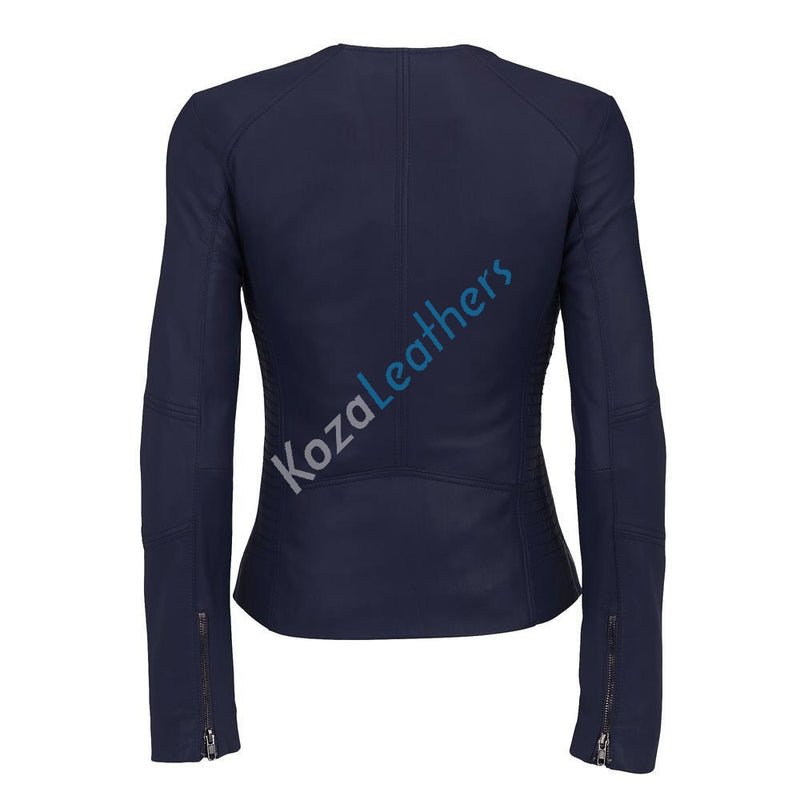 Biker / Motorcycle Jacket - Women Real Lambskin Leather Biker Jacket KW122 - Koza Leathers