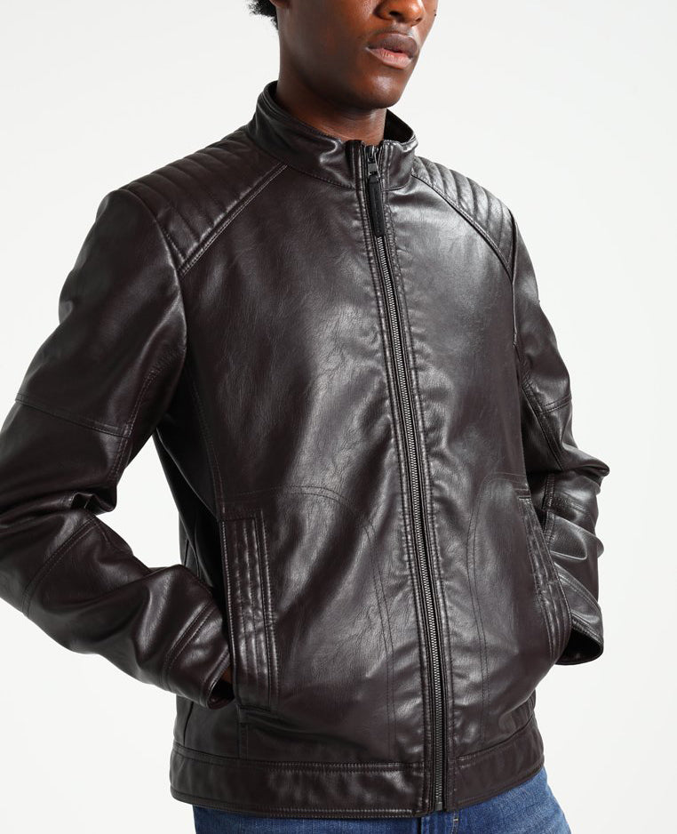 Biker Jacket - Men Real Lambskin Motorcycle Leather Biker Jacket KM263 - Koza Leathers