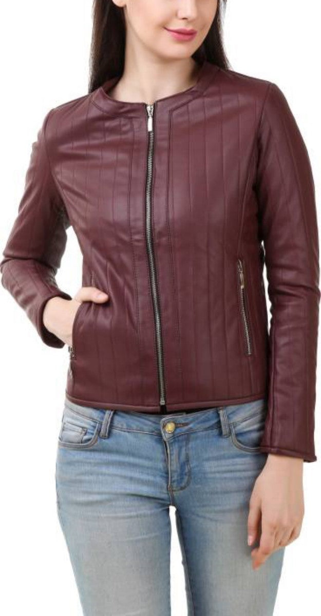 Biker / Motorcycle Jacket - Women Real Lambskin Leather Biker Jacket KW400 - Koza Leathers