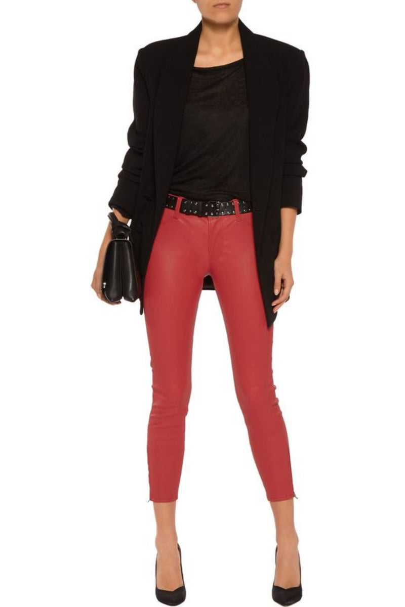 Koza Leathers Women's Real Lambskin Leather Capri Pant WP028