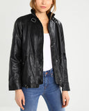 Biker / Motorcycle Jacket - Women Real Lambskin Leather Biker Jacket KW220 - Koza Leathers