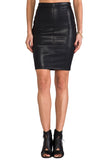 Knee Length Skirt - Women Real Lambskin Leather Slim Fit Skirt WS074 - Koza Leathers