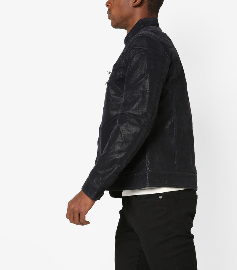 Biker Jacket - Men Real Lambskin Motorcycle Leather Biker Jacket KM634 - Koza Leathers