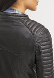Biker / Motorcycle Jacket - Women Real Lambskin Leather Biker Jacket KW045 - Koza Leathers