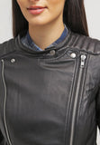 Biker / Motorcycle Jacket - Women Real Lambskin Leather Biker Jacket KW045 - Koza Leathers