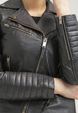 Biker / Motorcycle Jacket - Women Real Lambskin Leather Biker Jacket KW046 - Koza Leathers