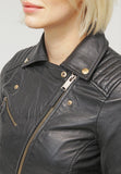 Biker / Motorcycle Jacket - Women Real Lambskin Leather Biker Jacket KW046 - Koza Leathers