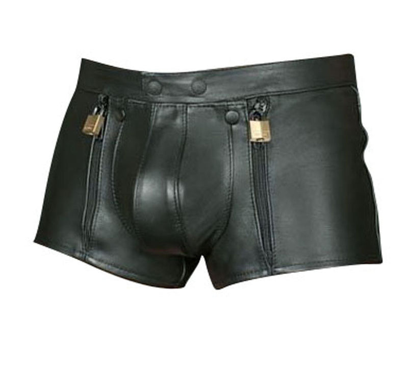Koza Leathers Men s Real Lambskin Leather Boxer Shorts MS031